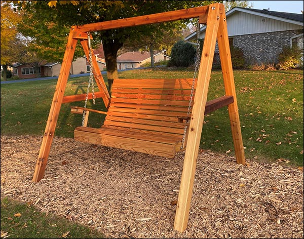 Red Cedar Royal Highback Garden Swing Set for Adults & Children