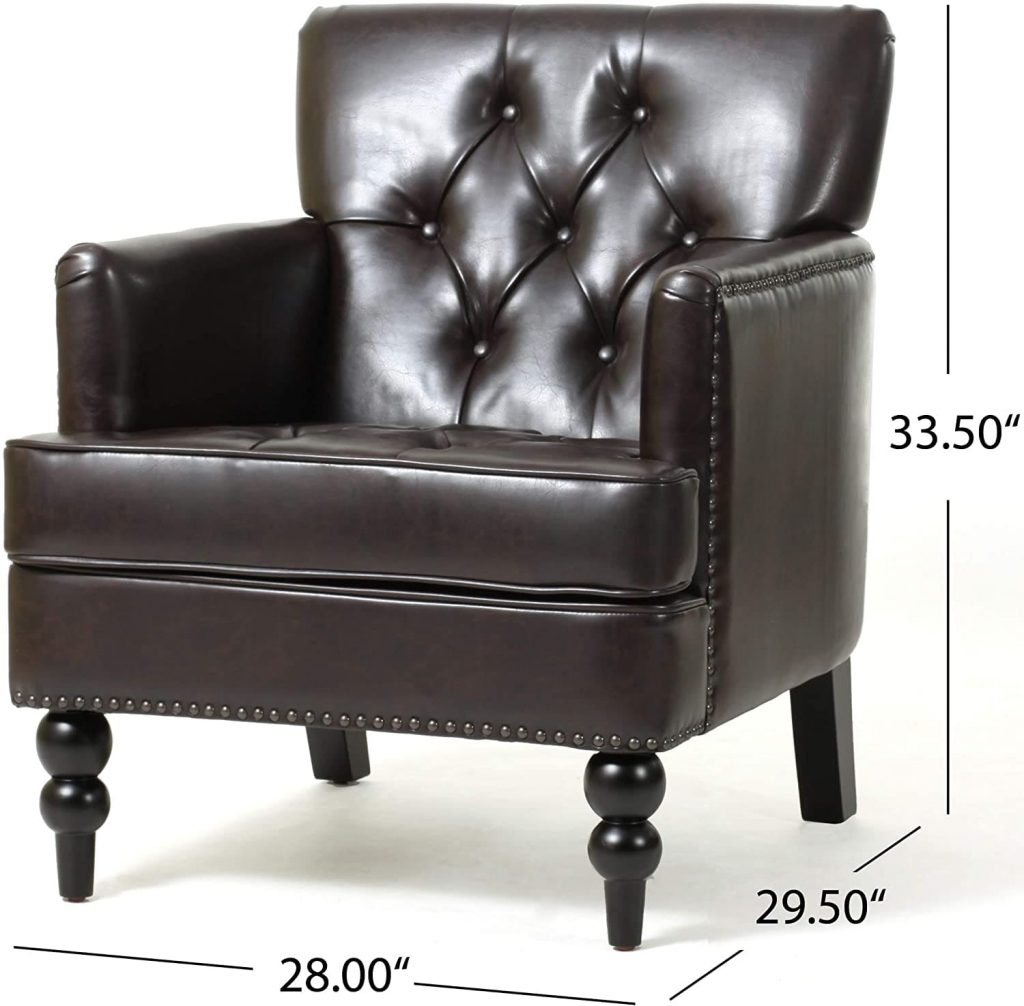 bonded leather club chair