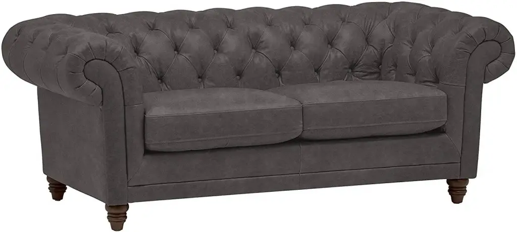 chesterfield leather loveseat