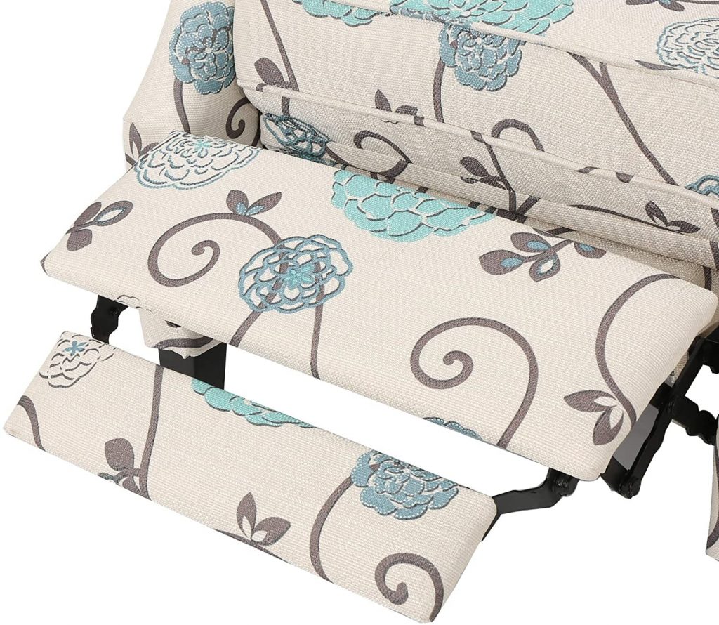 floral fabric wingback recliner