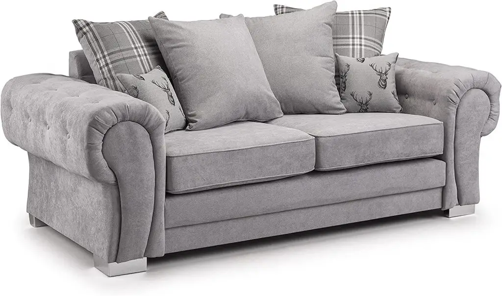 grey fabric corner sofa bed