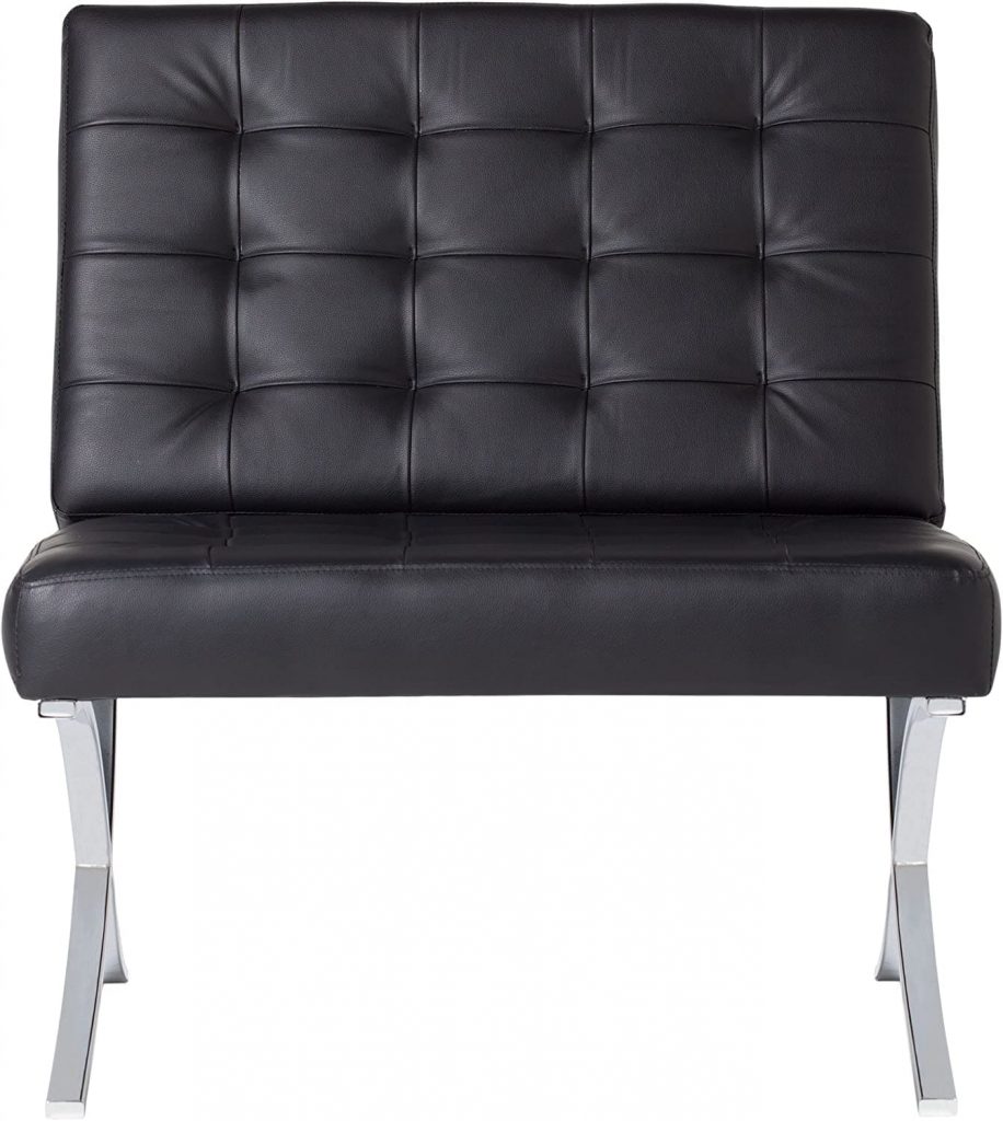modern leather armless chair