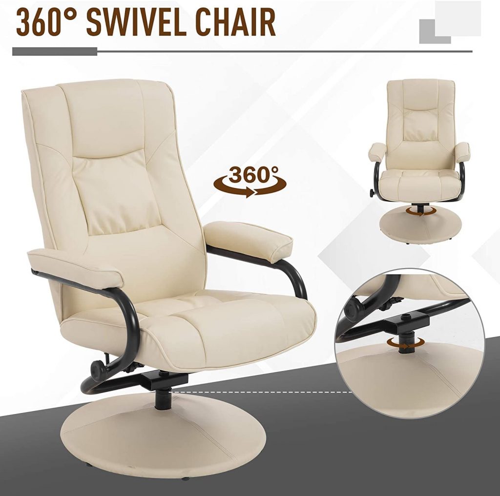 swivel recliner chair with footstool