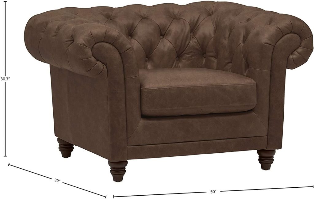 tufted leather accent chair