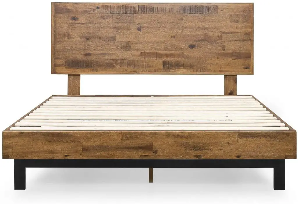 zinus rustic pine deluxe wood platform bed