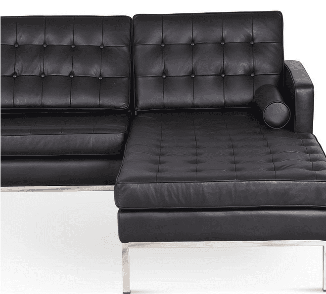 black leather sectional sofa