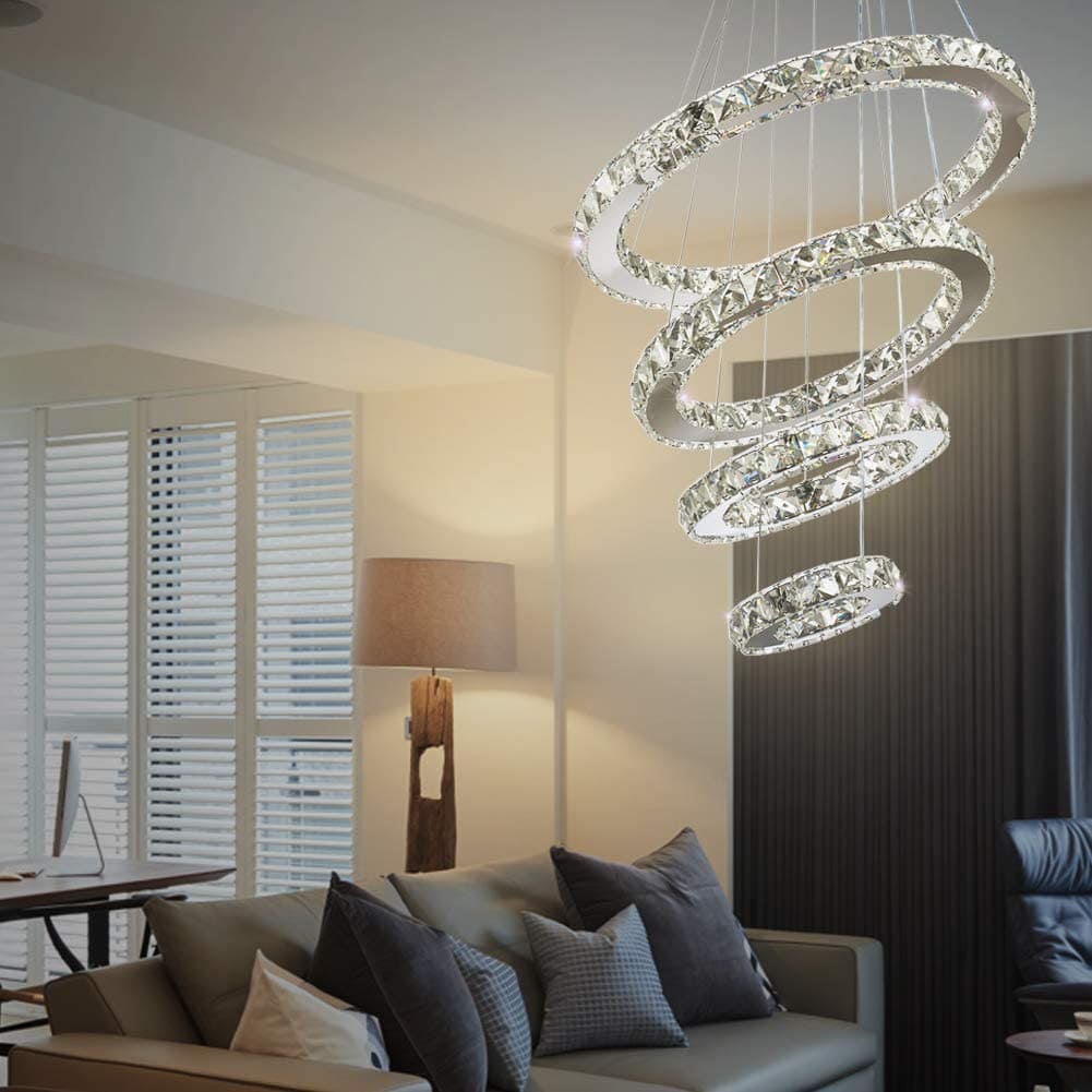 round led crystal chandelier