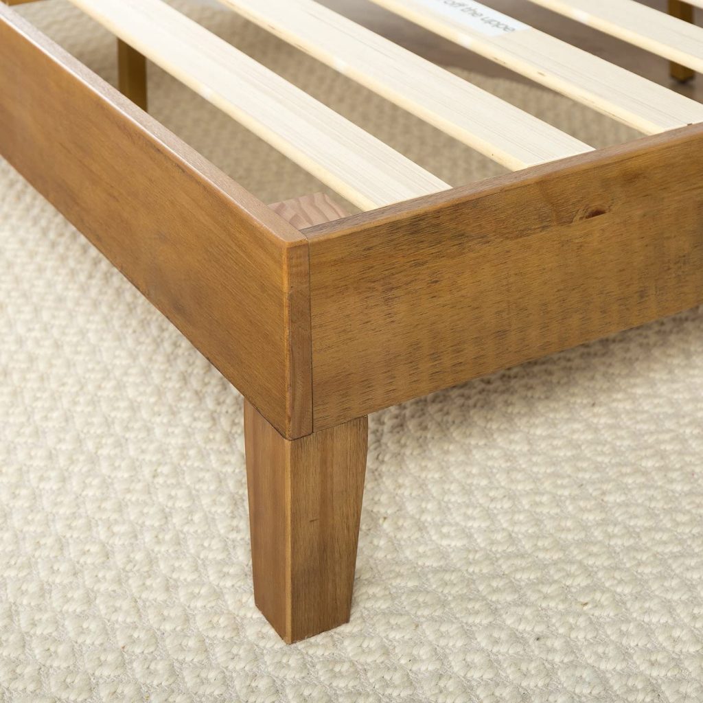 wood slat platform bed frame
