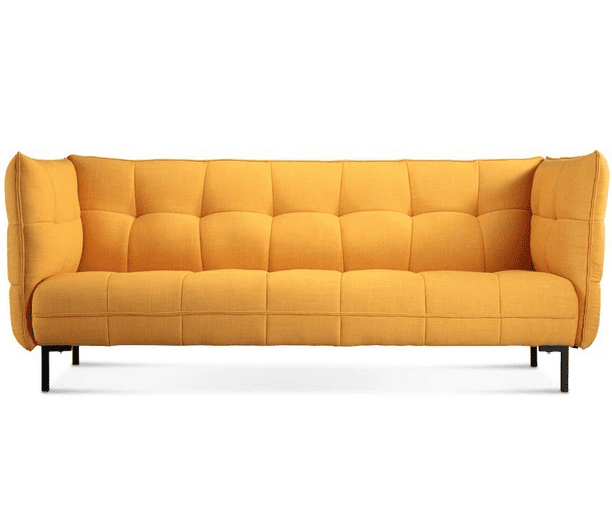 yellow velvet couch