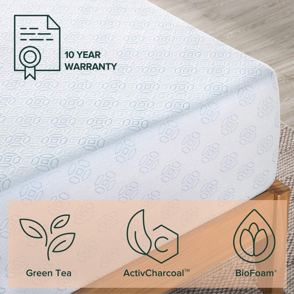 zinus gel infused green tea mattress