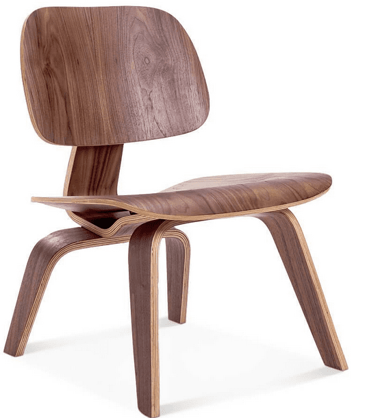 molded walnut plywood lounge chair