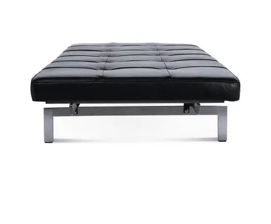 black leather day bed