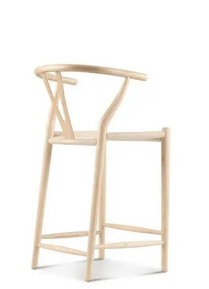 natural wishbone counter stool