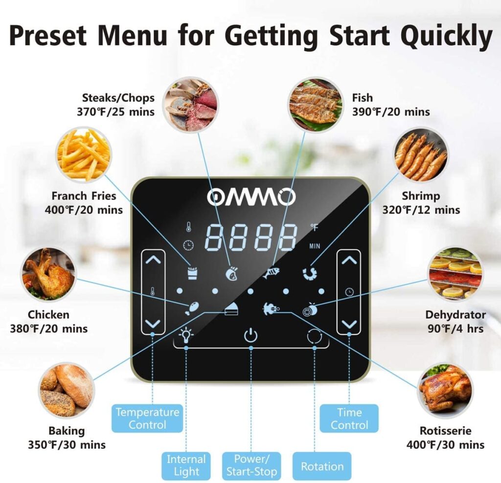 OMMO 17qt Air Fryer Toaster Oven