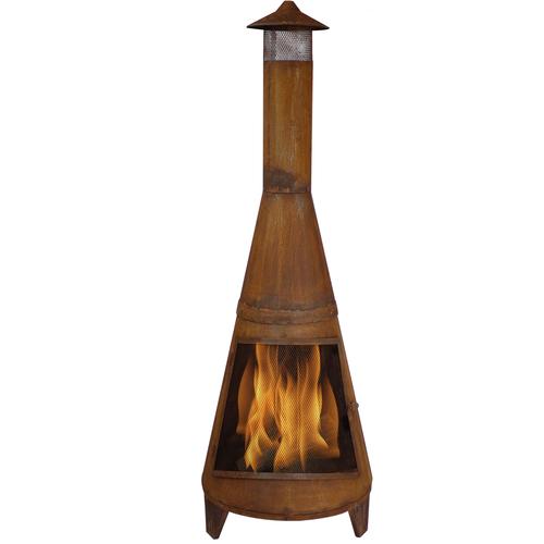 70" Steel Chiminea Fire Pit with Chimney