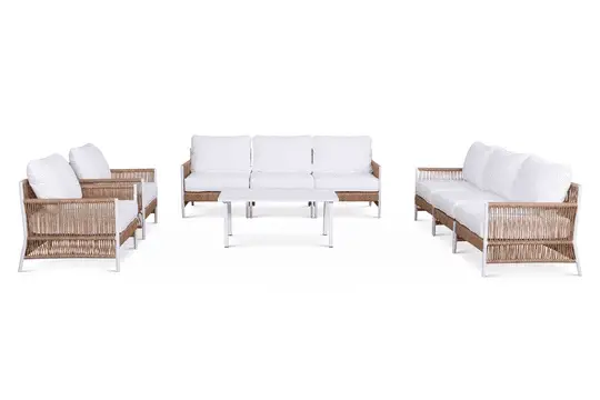 9 piece outdoor patio pe rattan wicker sofa sectional furniture set