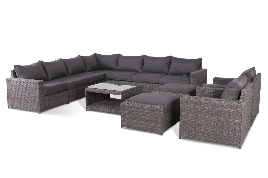 Cromwell 12 Piece Large L shaped Outdoor Sectional Set