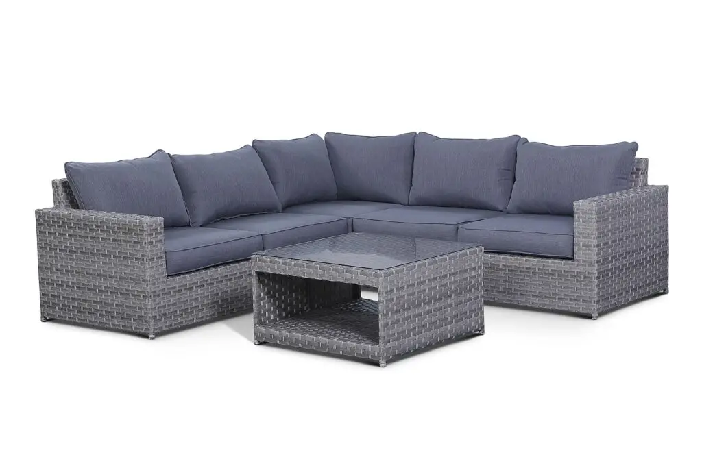 Kensington Grey 6 Piece Outdoor Rattan Patio Furniture Sectional