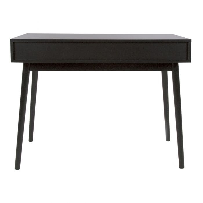 black console table with 2 drawers