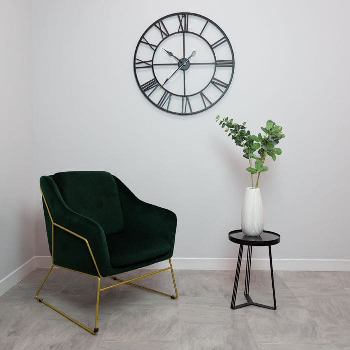 Charles Bentley Tilburg Forest Green Velvet Armchair - forest green velvet bedroom chair