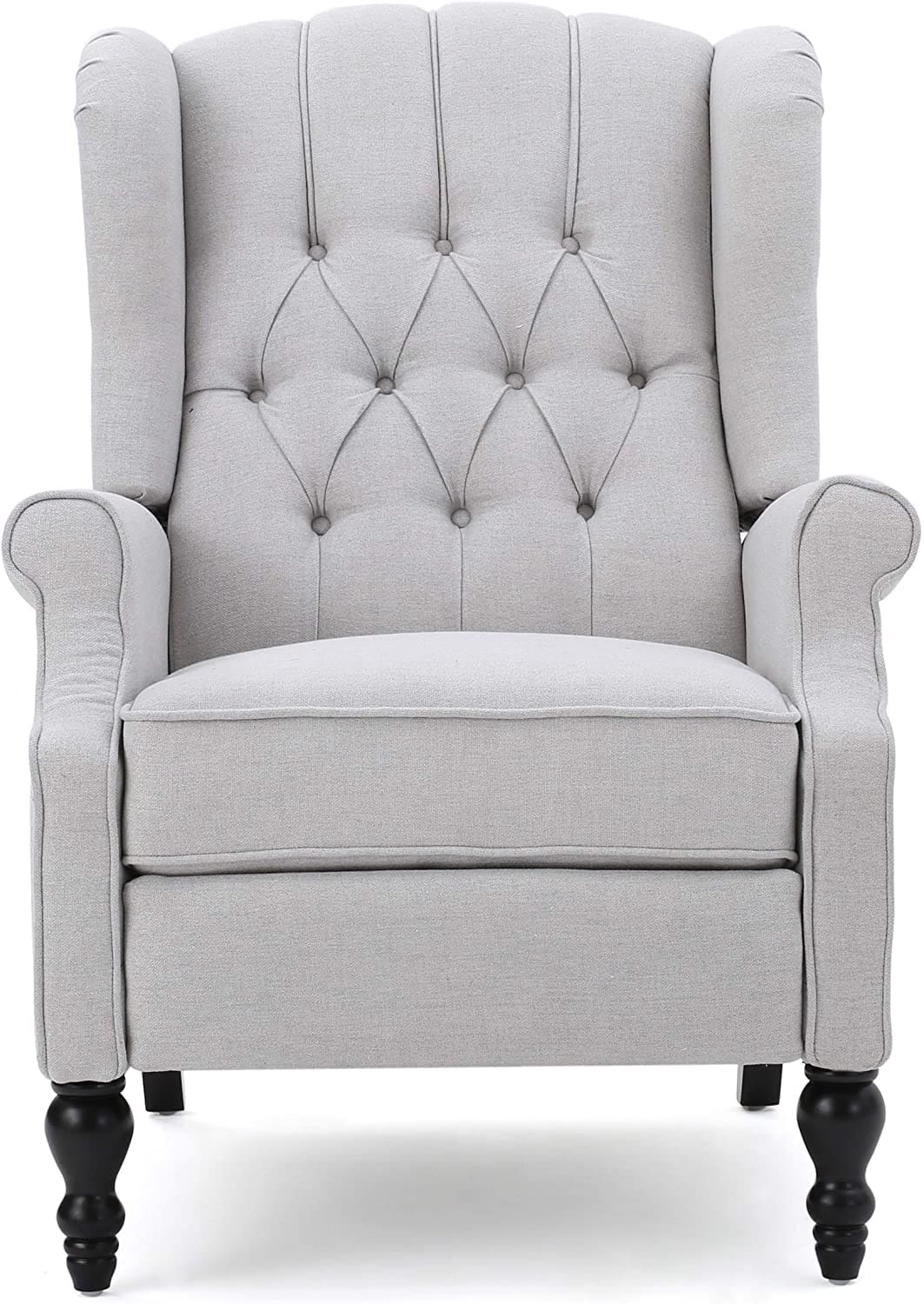 grey fabric recliner chair