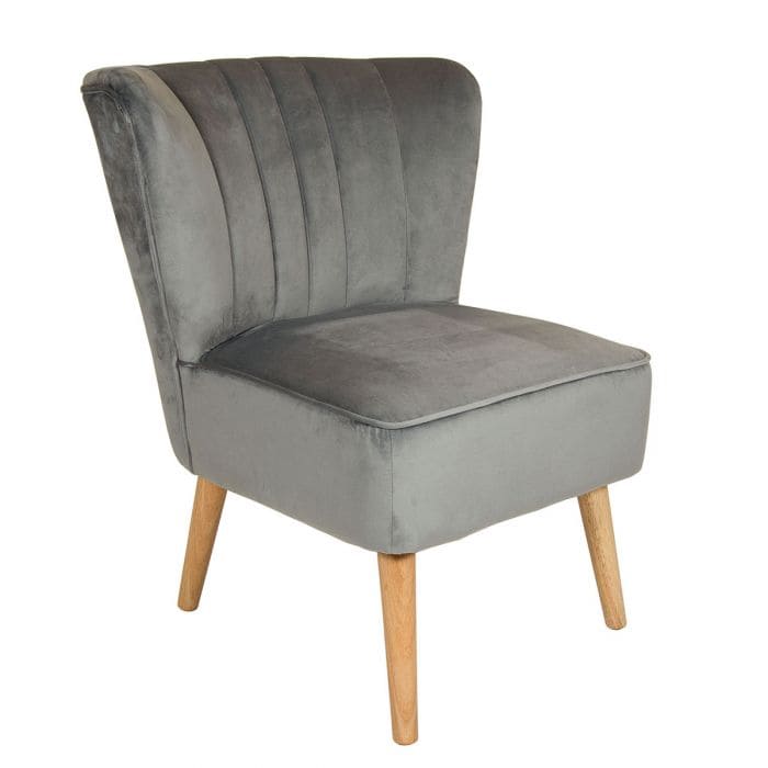grey velvet wingback chair