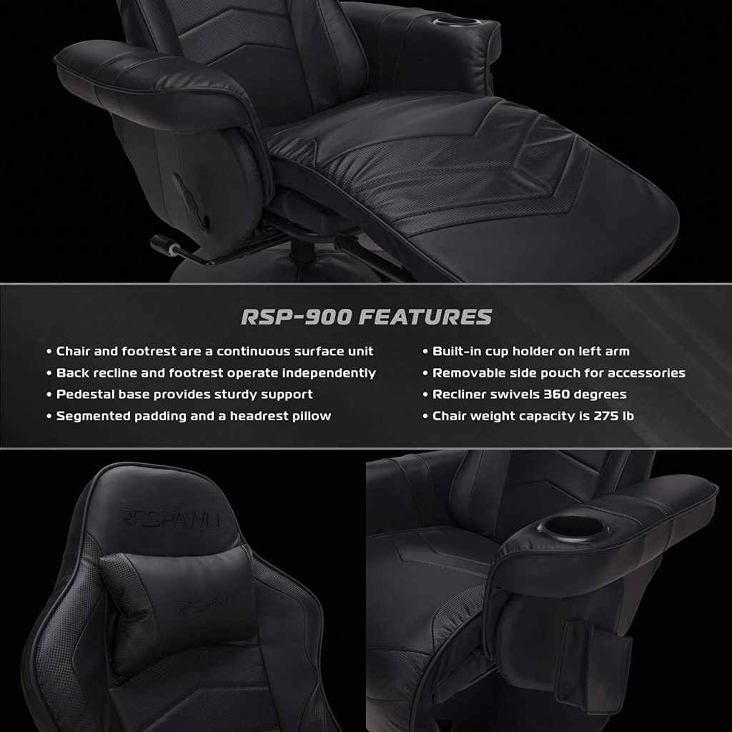 RESPAWN RSP 900 Reclining Computer Gaming Chair - leather reclining gaming chair