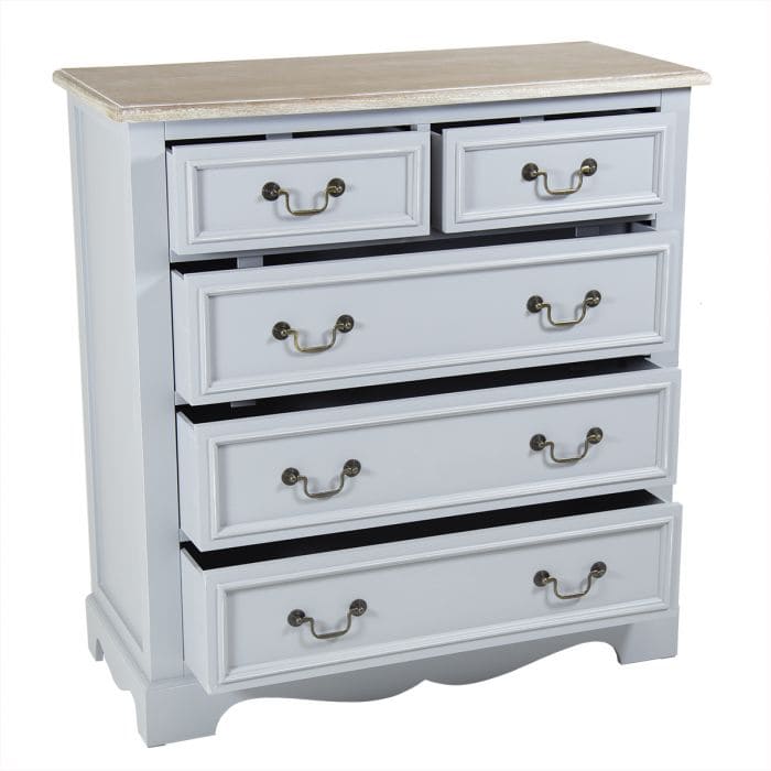 light grey 5 drawer chest