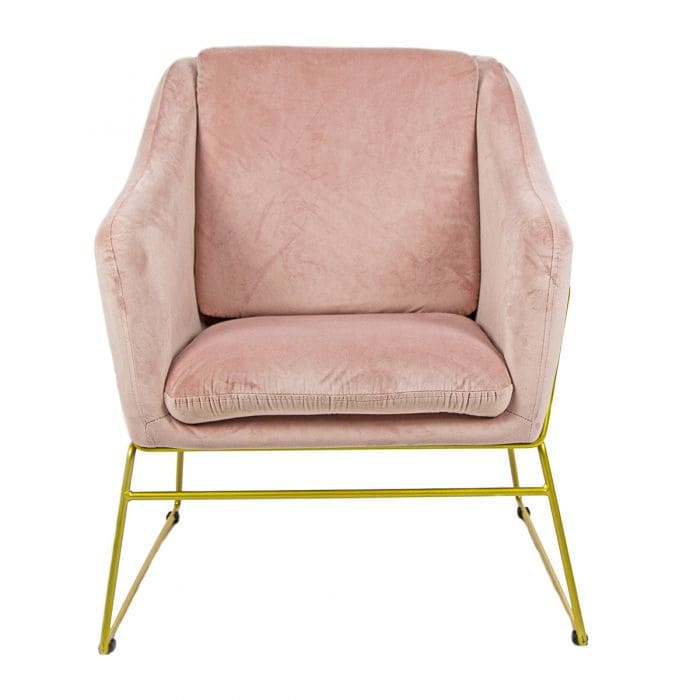 pink velvet accent chair