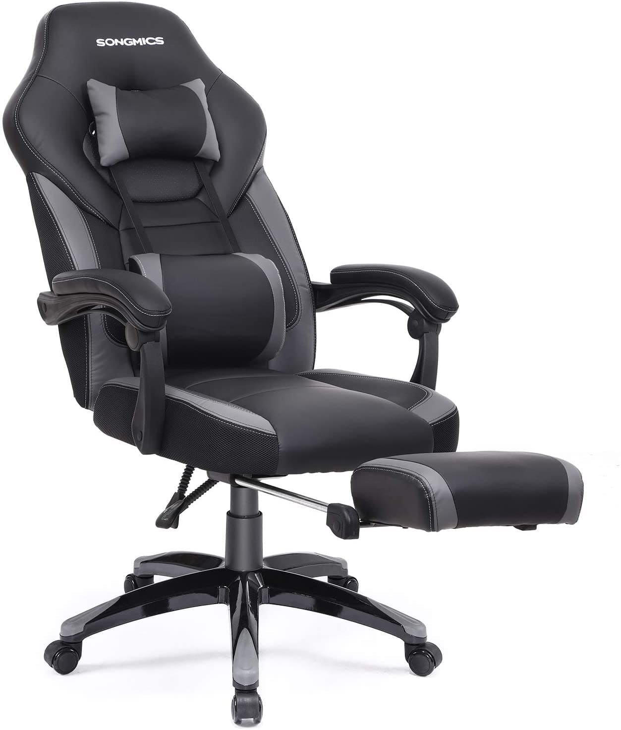 racing desk chair with footrest