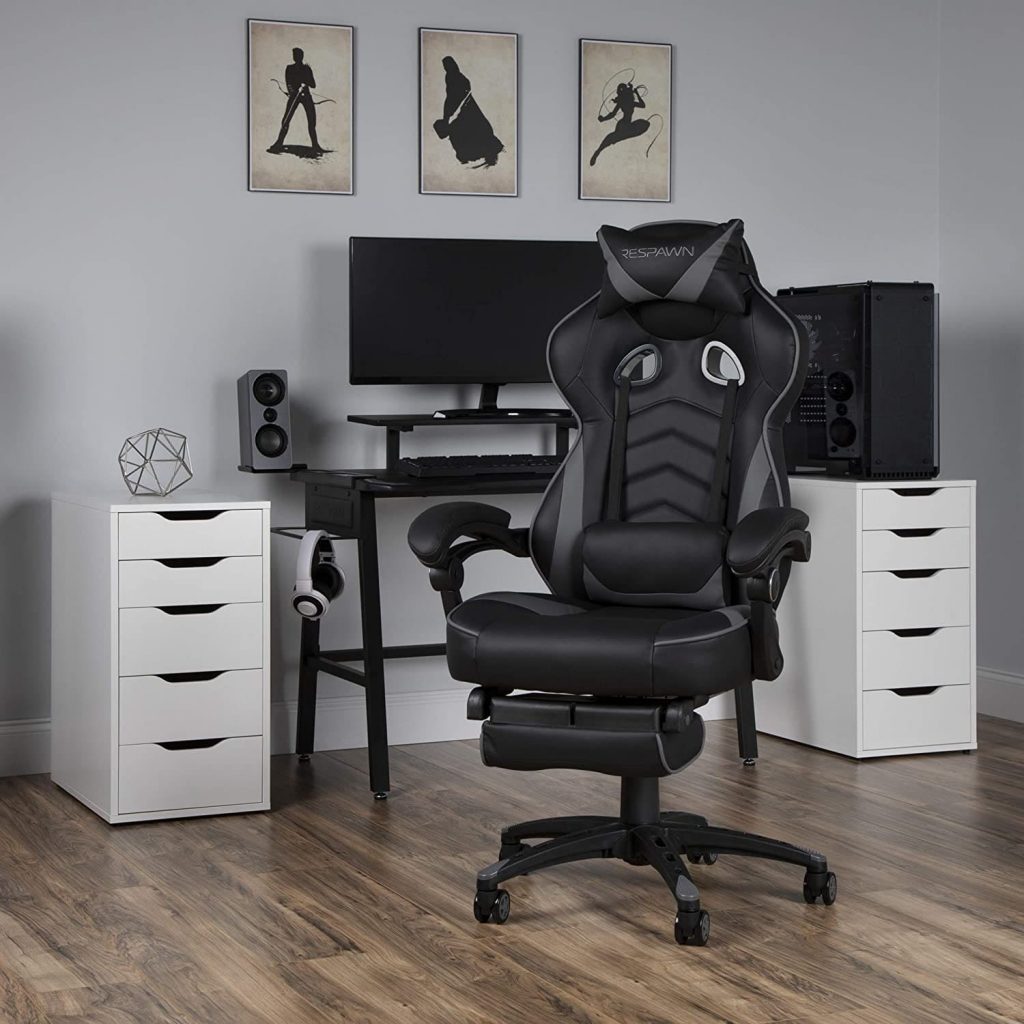 respawn 110 racing style gaming chair with footrest