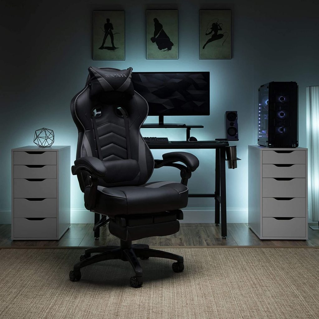 respawn-110 racing style reclining gaming chair with footrest