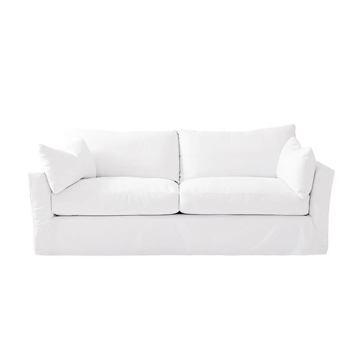 white linen sofas