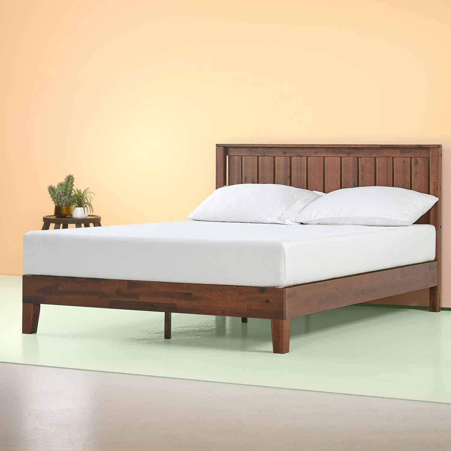 zinus 12 inch wood platform bed with headboard