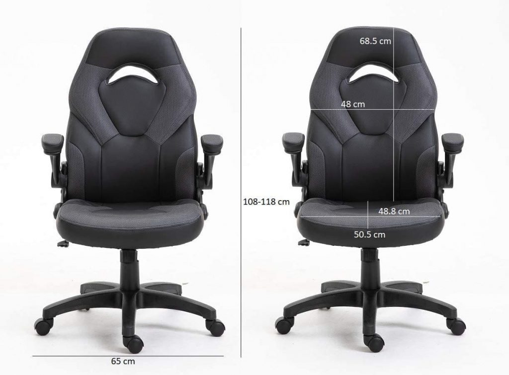 High Back Gaming Racing Style Swivel Office Chair - dimensions