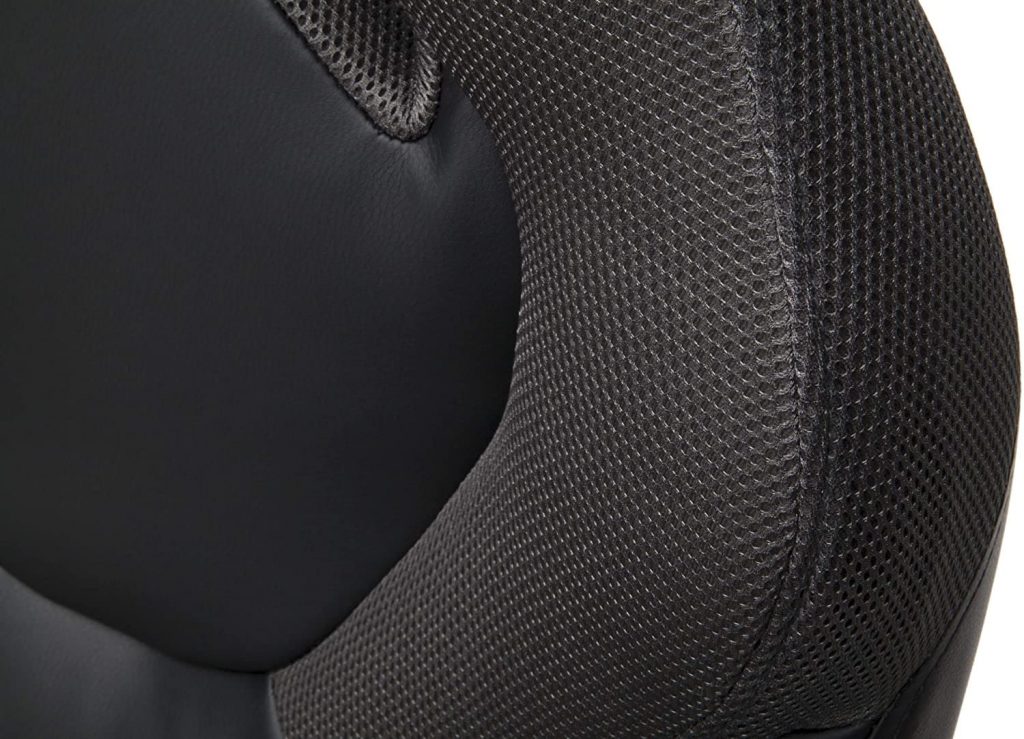 black leather gaming chair amazon - close up view