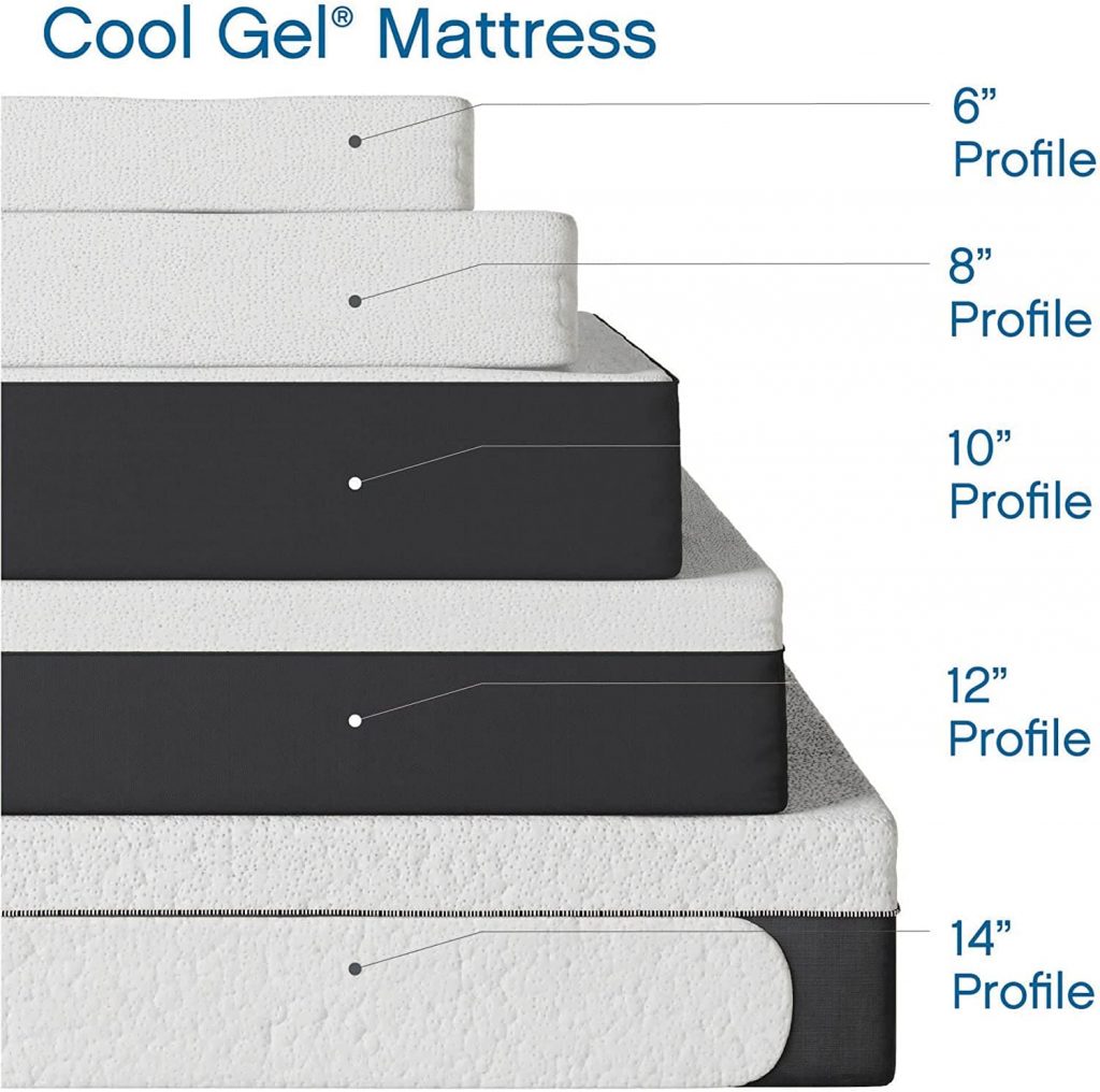 gel infused memory foam mattress - 14 inch
