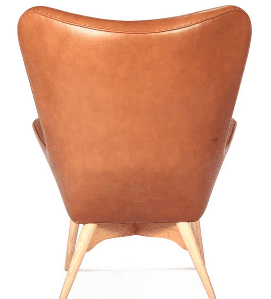 tan leather chair - rear view