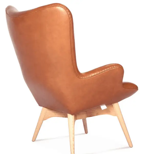 tan leather chair - side view