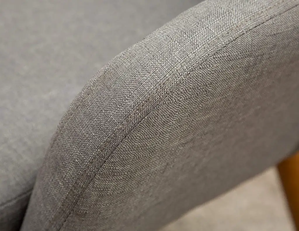 light grey accent chair - close up view of arm