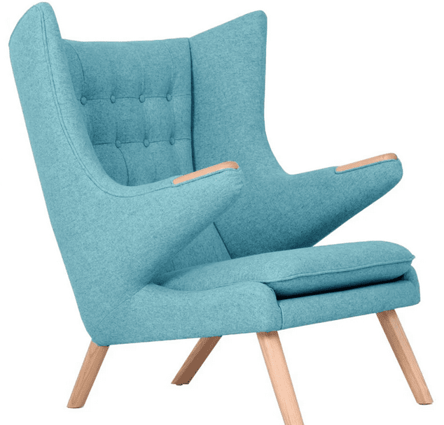chair in blue linen