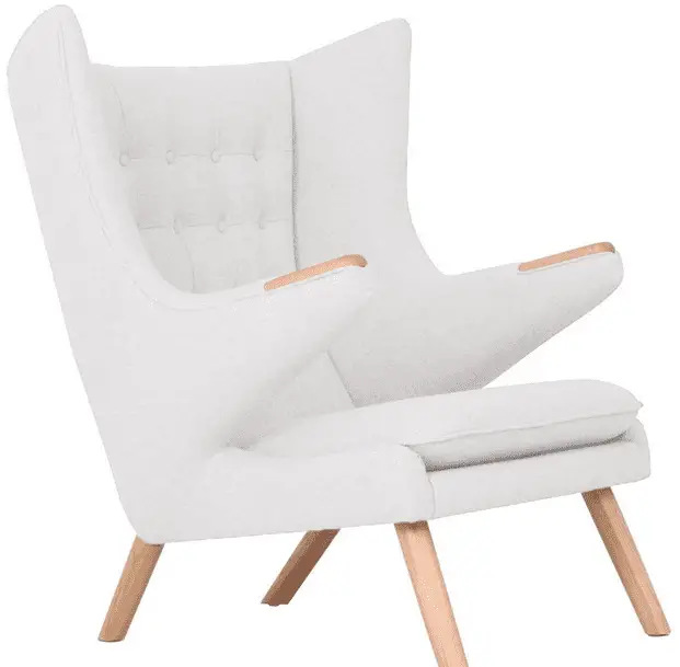 chair in light gray linen