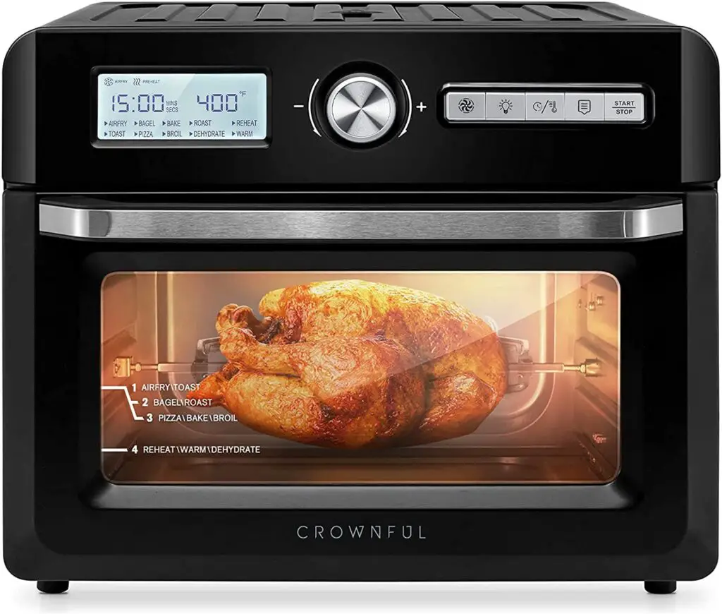 CROWNFUL 19 Quart Air Fryer, 10-in-1 Toaster Oven, Convection Roaster
