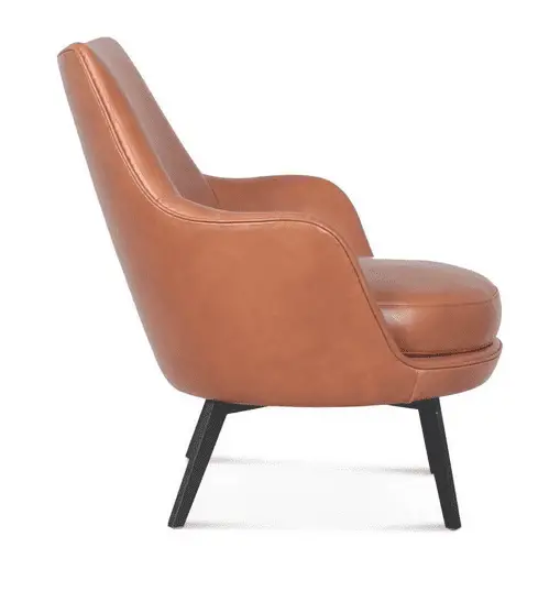 brown leather armchair - side view