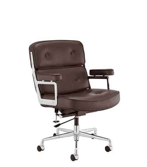 dark brown leather executive chair - front view