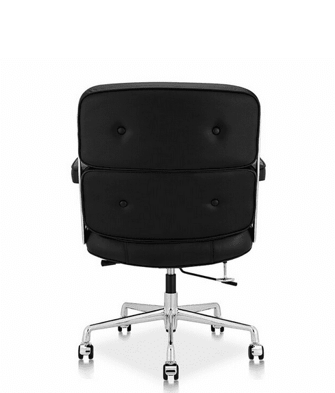 black leather eames lobby chair - rear view