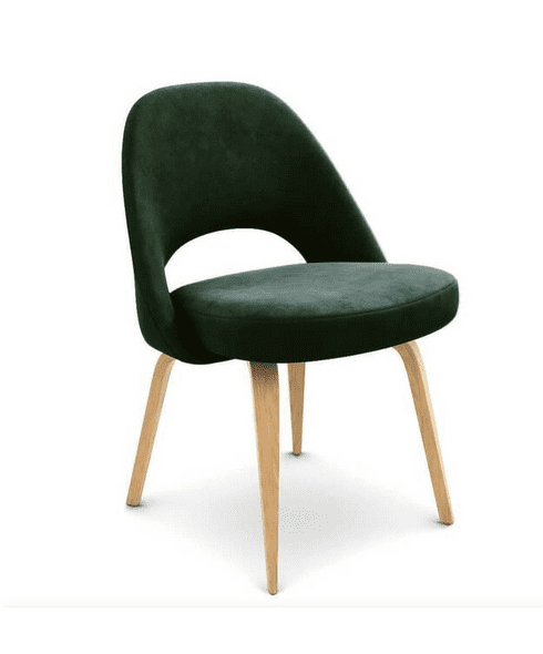 side view of emerald green saarinen executive armless chair 