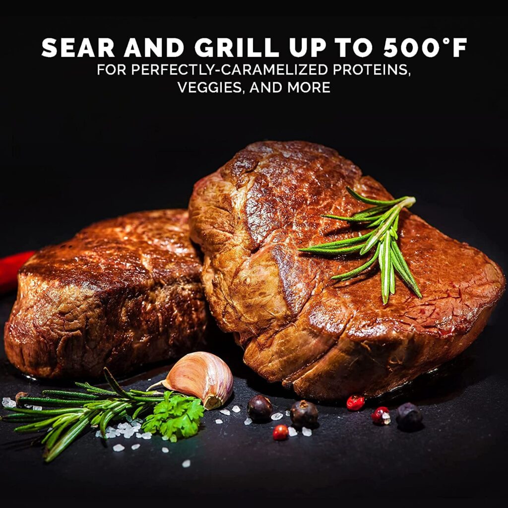 sear and grill up to 500 degrees F