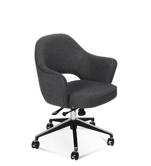 black fabric knoll executive chair - side view