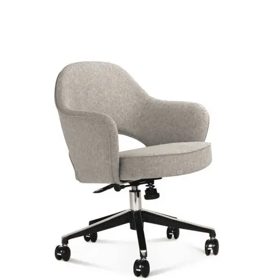 light gray fabric knoll saarinen executive chair - side view